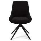 Helena Esszimmerstühle 2er Set - Drehbar, Bouclé-Stoff Schwarz - FURNHOUSE