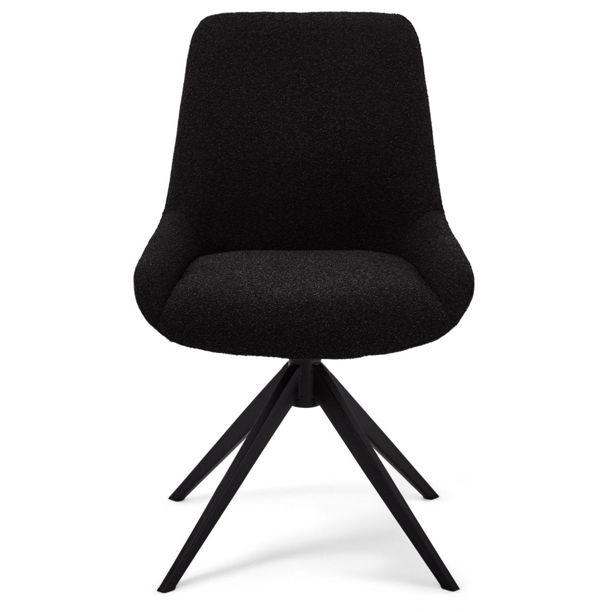 Helena Esszimmerstühle 2er Set - Drehbar, Bouclé-Stoff Schwarz - FURNHOUSE