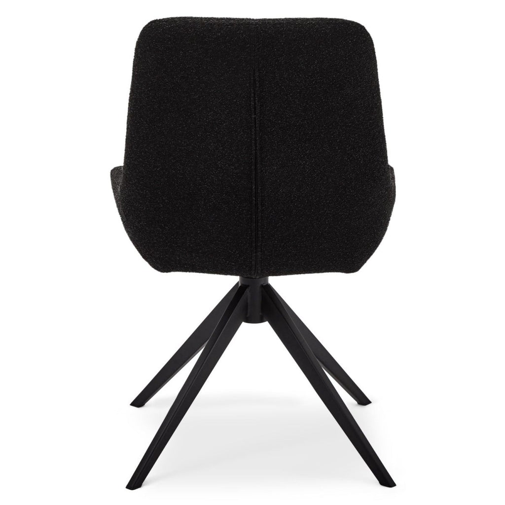 Helena Esszimmerstühle 2er Set - Drehbar, Bouclé-Stoff Schwarz - FURNHOUSE