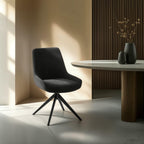 Helena Esszimmerstühle 2er Set - Drehbar, Bouclé-Stoff Schwarz - FURNHOUSE