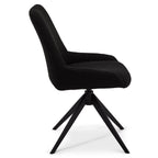 Helena Esszimmerstühle 2er Set - Drehbar, Bouclé-Stoff Schwarz - FURNHOUSE