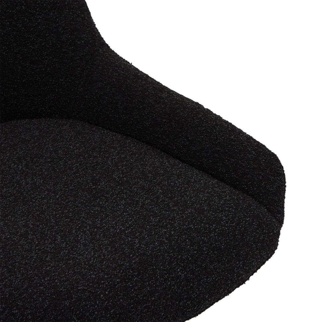 Helena Esszimmerstühle 2er Set - Drehbar, Bouclé-Stoff Schwarz - FURNHOUSE