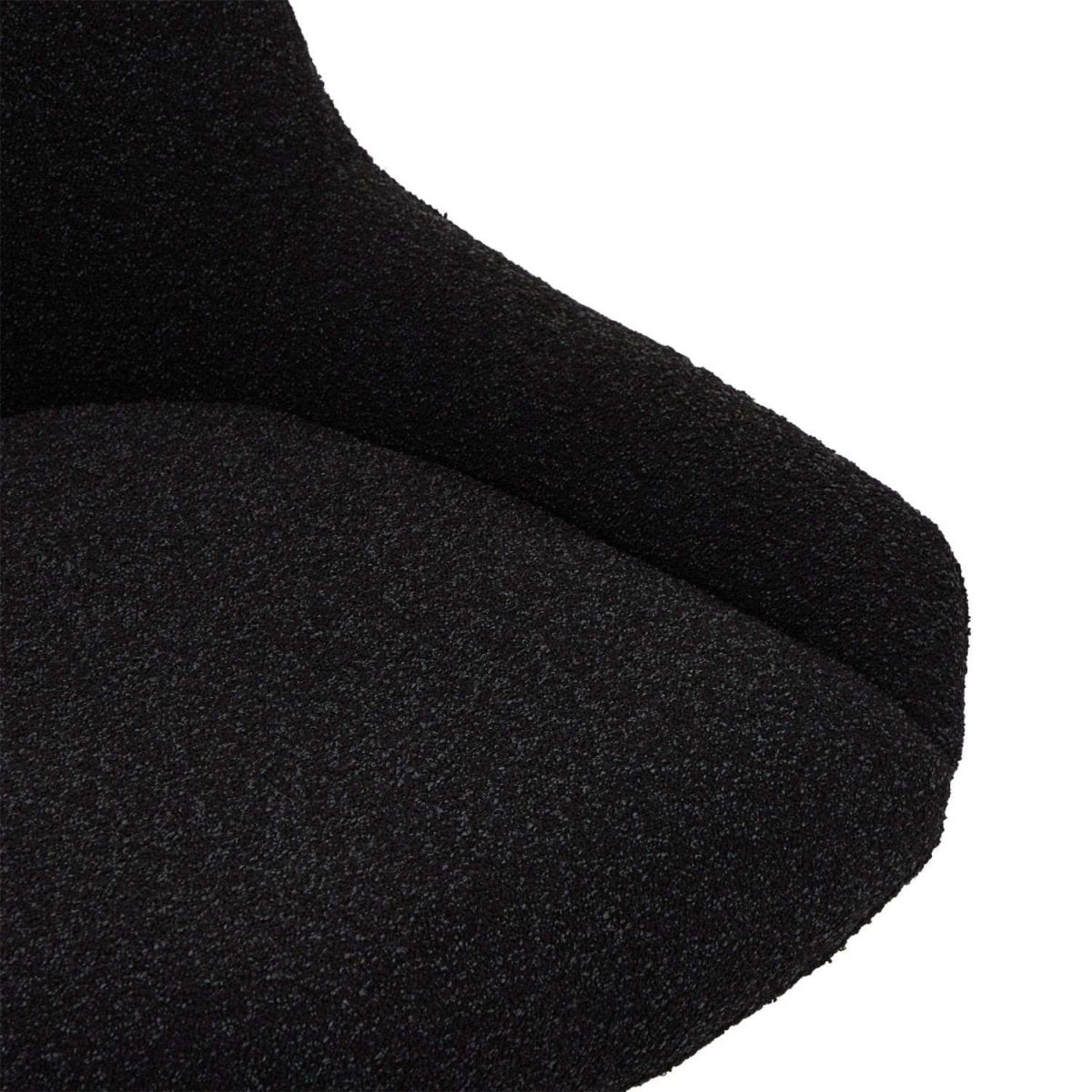 Helena Esszimmerstühle 2er Set - Drehbar, Bouclé-Stoff Schwarz - FURNHOUSE