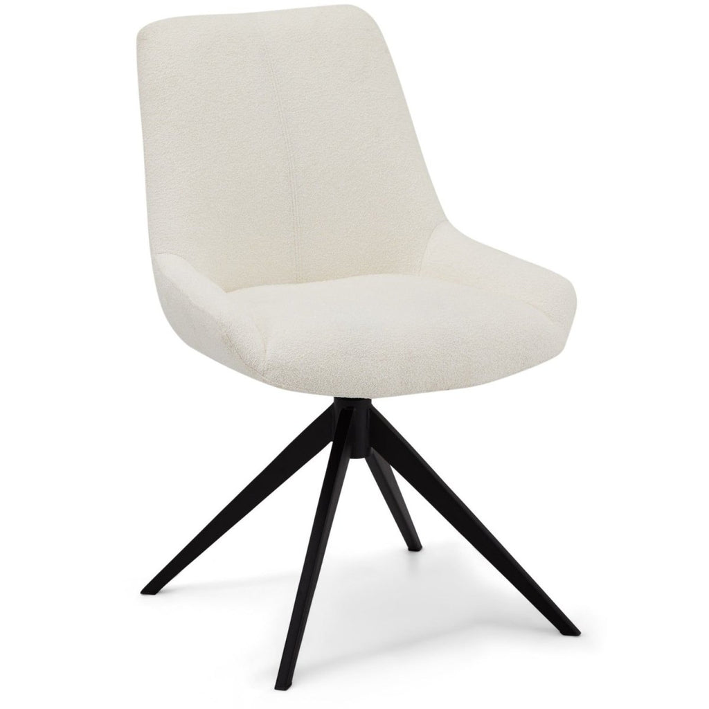 Helena Esszimmerstühle 2er Set - Drehbar, Bouclé-Stoff Weiß - FURNHOUSE