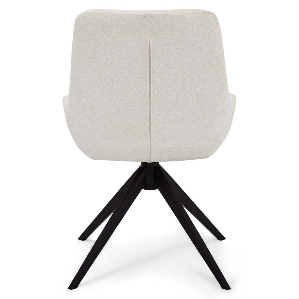 Helena Esszimmerstühle 2er Set - Drehbar, Bouclé-Stoff Weiß - FURNHOUSE