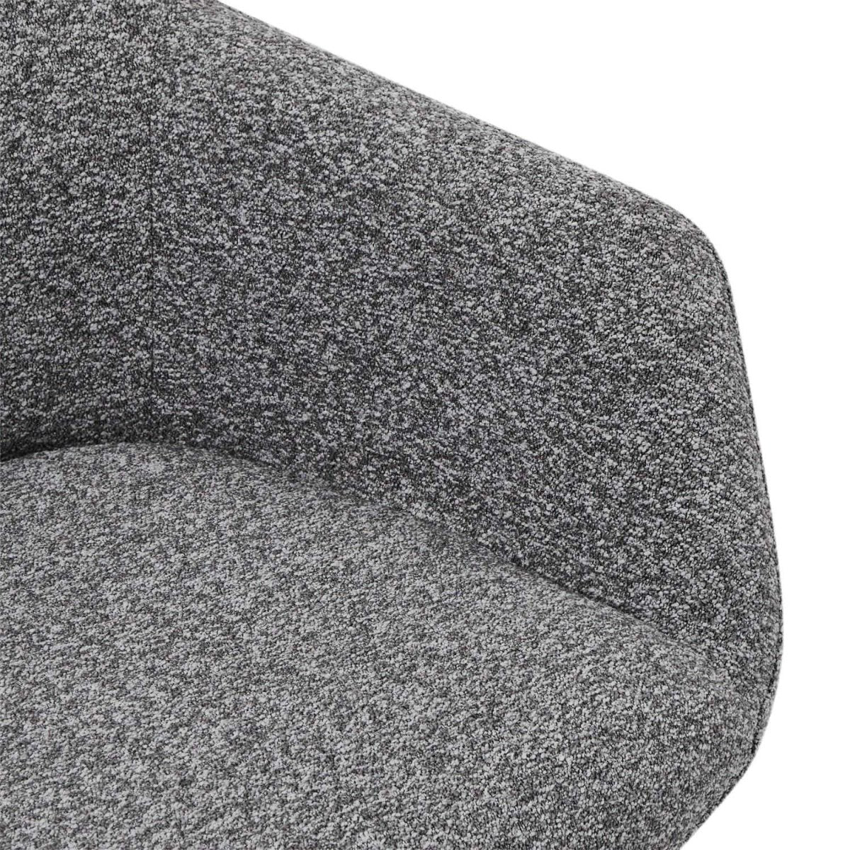 Helena Esszimmerstühle mit Armlehne 2er Set - Drehbar, Bouclé-Stoff Grau - FURNHOUSE