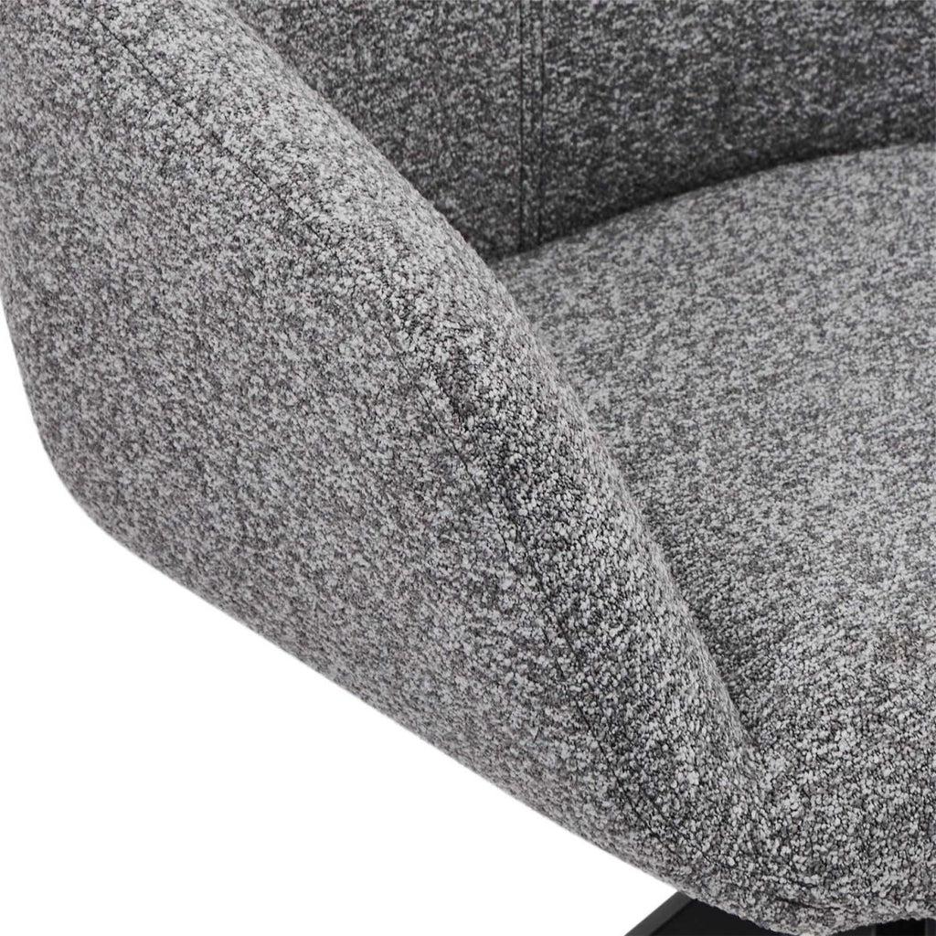 Helena Esszimmerstühle mit Armlehne 2er Set - Drehbar, Bouclé-Stoff Grau - FURNHOUSE