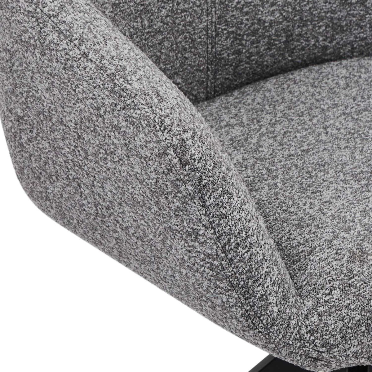 Helena Esszimmerstühle mit Armlehne 2er Set - Drehbar, Bouclé-Stoff Grau - FURNHOUSE