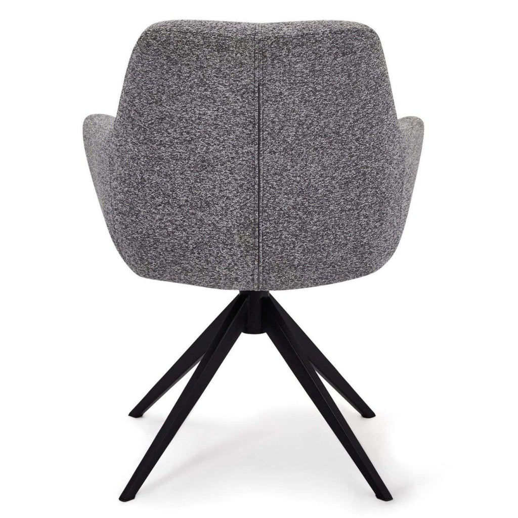 Helena Esszimmerstühle mit Armlehne 2er Set - Drehbar, Bouclé-Stoff Grau - FURNHOUSE