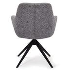 Helena Esszimmerstühle mit Armlehne 2er Set - Drehbar, Bouclé-Stoff Grau - FURNHOUSE