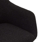 Helena Esszimmerstühle mit Armlehne 2er Set - Drehbar, Bouclé-Stoff Schwarz - FURNHOUSE