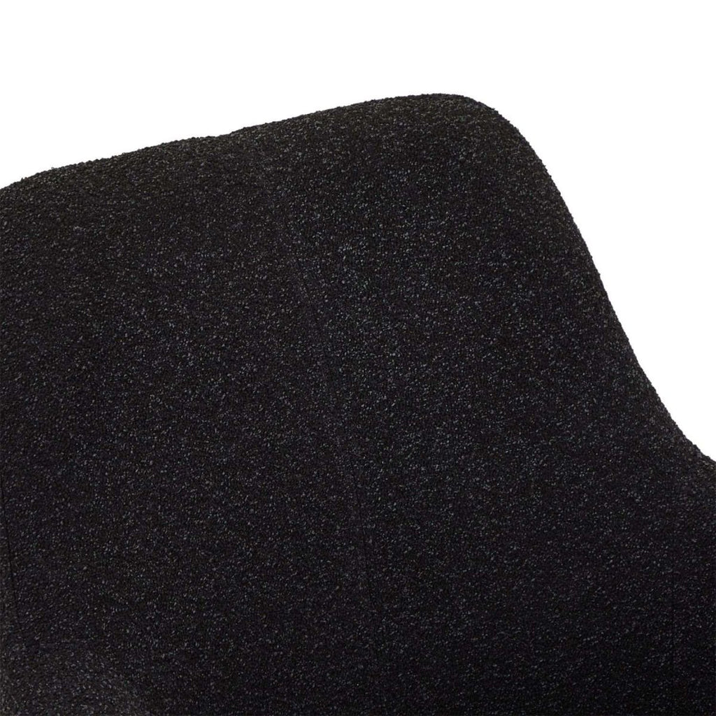 Helena Esszimmerstühle mit Armlehne 2er Set - Drehbar, Bouclé-Stoff Schwarz - FURNHOUSE