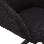 Helena Esszimmerstühle mit Armlehne 2er Set - Drehbar, Bouclé-Stoff Schwarz - FURNHOUSE