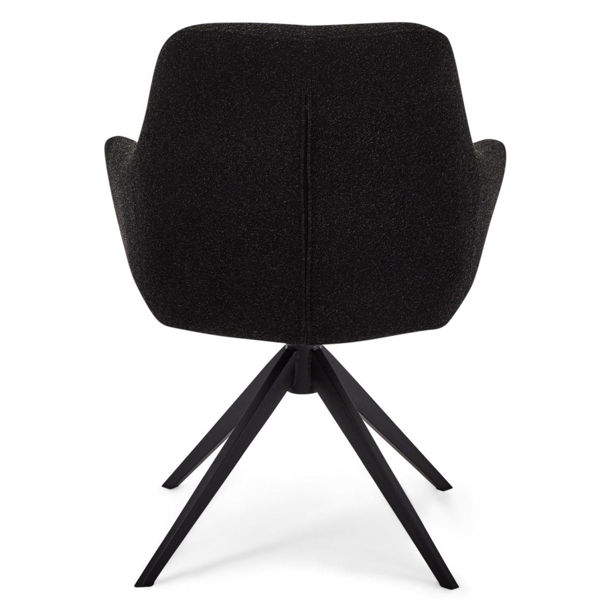 Helena Esszimmerstühle mit Armlehne 2er Set - Drehbar, Bouclé-Stoff Schwarz - FURNHOUSE