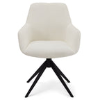 Helena Esszimmerstühle mit Armlehne 2er Set - Drehbar, Bouclé-Stoff Weiß - FURNHOUSE