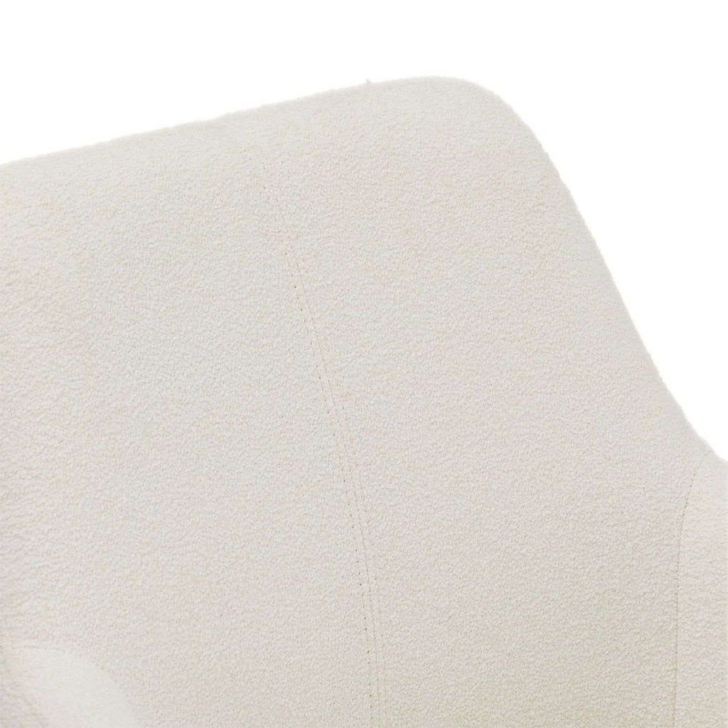 Helena Esszimmerstühle mit Armlehne 2er Set - Drehbar, Bouclé-Stoff Weiß - FURNHOUSE