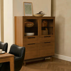 Highboard mit LED-Beleuchtung - 124 cm breit - Wildeiche - FURNHOUSE