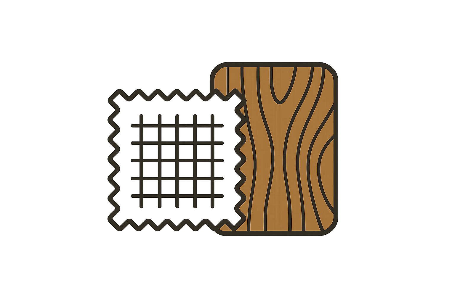 icon of fabric and wood sample