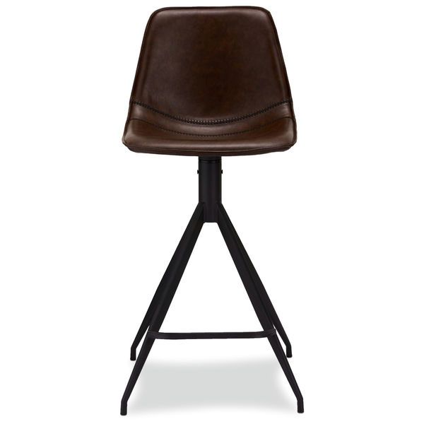 Isabel Barhocker 2er Set - Kunstleder Braun - FURNHOUSE