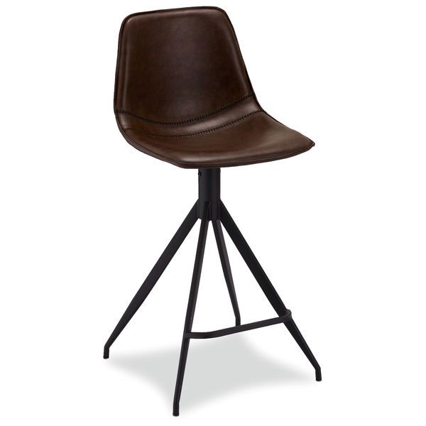 Isabel Barhocker 2er Set - Kunstleder Braun - FURNHOUSE