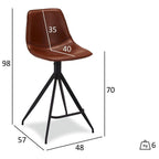 Isabel Barhocker 2er Set - Kunstleder Cognac Braun - FURNHOUSE