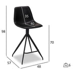 Isabel Barhocker 2er Set - Kunstleder Schwarz - FURNHOUSE