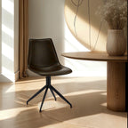 Isabel Esszimmerstühle 2er Set - Drehbar, Kunstleder Braun - FURNHOUSE