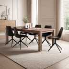 Isabel Esszimmerstühle 2er Set - Drehbar, Kunstleder Braun - FURNHOUSE