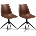 Isabel Esszimmerstühle 2er Set - Drehbar, Kunstleder Cognac Braun - FURNHOUSE