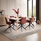 Isabel Esszimmerstühle 2er Set - Drehbar, Kunstleder Cognac Braun - FURNHOUSE