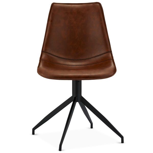 Isabel Esszimmerstühle 2er Set - Drehbar, Kunstleder Cognac Braun - FURNHOUSE