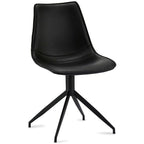 Isabel Esszimmerstühle 2er Set - Drehbar, Kunstleder Schwarz - FURNHOUSE