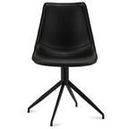 Isabel Esszimmerstühle 2er Set - Drehbar, Kunstleder Schwarz - FURNHOUSE