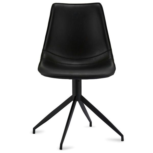 Isabel Esszimmerstühle 2er Set - Drehbar, Kunstleder Schwarz - FURNHOUSE