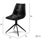 Isabel Esszimmerstühle 2er Set - Drehbar, Kunstleder Schwarz - FURNHOUSE