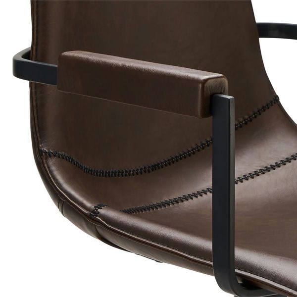 Isabel Esszimmerstühle mit Armlehne 2er Set - Drehbar, Kunstleder Braun - FURNHOUSE