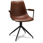 Isabel Esszimmerstühle mit Armlehne 2er Set - Drehbar, Kunstleder Cognac Braun - FURNHOUSE