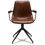 Isabel Esszimmerstühle mit Armlehne 2er Set - Drehbar, Kunstleder Cognac Braun - FURNHOUSE