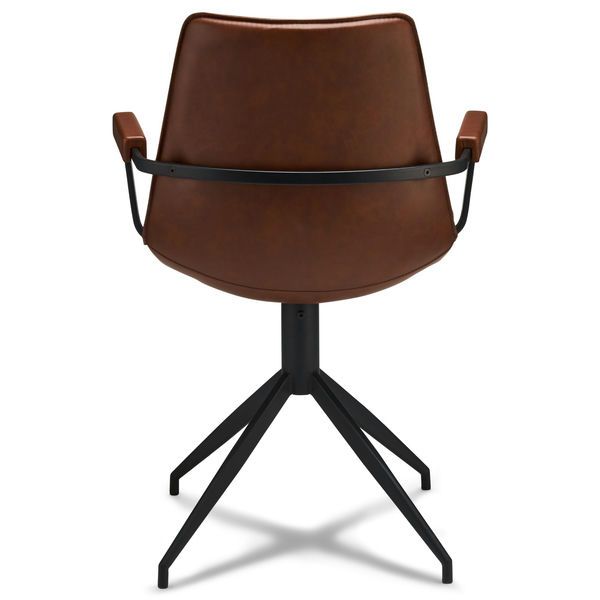 Isabel Esszimmerstühle mit Armlehne 2er Set - Drehbar, Kunstleder Cognac Braun - FURNHOUSE