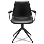 Isabel Esszimmerstühle mit Armlehne 2er Set - Drehbar, Kunstleder Schwarz - FURNHOUSE