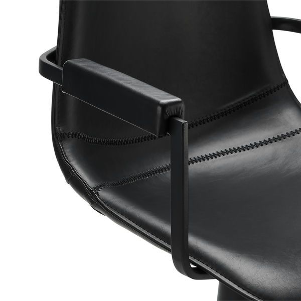 Isabel Esszimmerstühle mit Armlehne 2er Set - Drehbar, Kunstleder Schwarz - FURNHOUSE