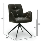 Jennifer Esszimmerstühle mit Armlehne 2er Set - Drehbar, Kunstleder Braun - FURNHOUSE