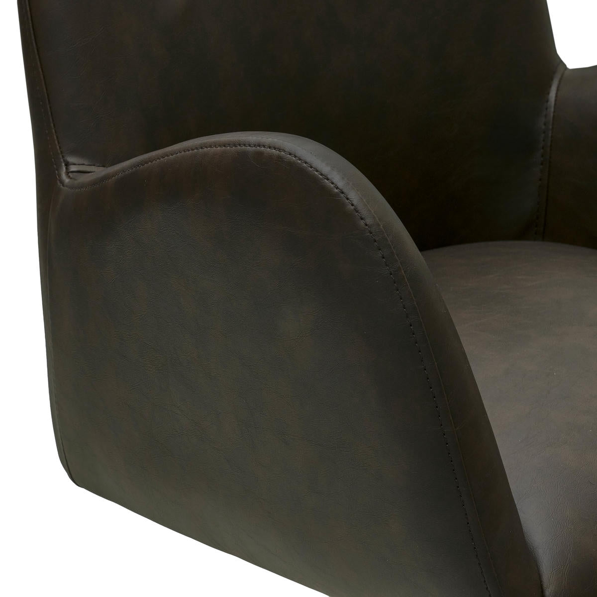 Jennifer Esszimmerstühle mit Armlehne 2er Set - Drehbar, Kunstleder Braun - FURNHOUSE