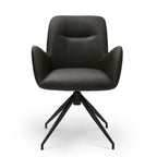 Jennifer Esszimmerstühle mit Armlehne 2er Set - Drehbar, Kunstleder Braun - FURNHOUSE