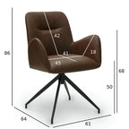 Jennifer Esszimmerstühle mit Armlehne 2er Set - Drehbar, Kunstleder Cognac Braun - FURNHOUSE