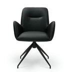 2er Set Esszimmerstühle mit Armlehne - Drehbar - Schwarz - FURNHOUSE