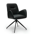 2er Set Esszimmerstühle mit Armlehne - Drehbar - Schwarz - FURNHOUSE