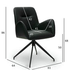 2er Set Esszimmerstühle mit Armlehne - Drehbar - Schwarz - FURNHOUSE