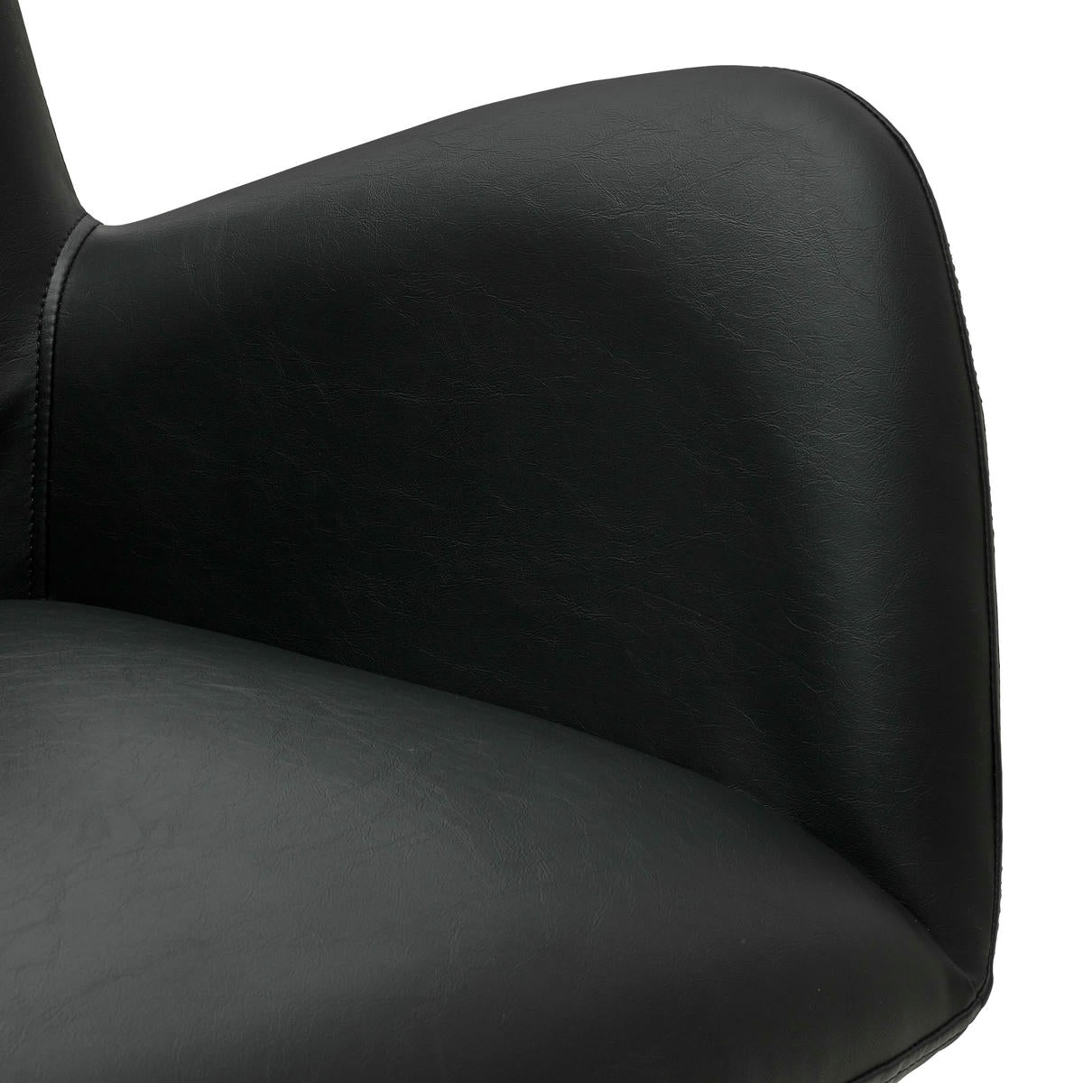 Jennifer Esszimmerstühle mit Armlehne 2er Set - Drehbar, Kunstleder Schwarz - FURNHOUSE