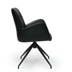 2er Set Esszimmerstühle mit Armlehne - Drehbar - Schwarz - FURNHOUSE